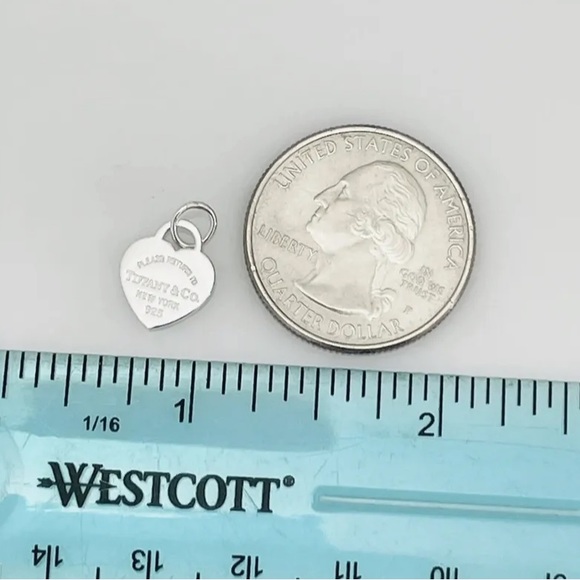 Tiffany & Co. 925 Sterling Silver Return to Tiffany Mini Heart Tag Charm .5” - Picture 3 of 5